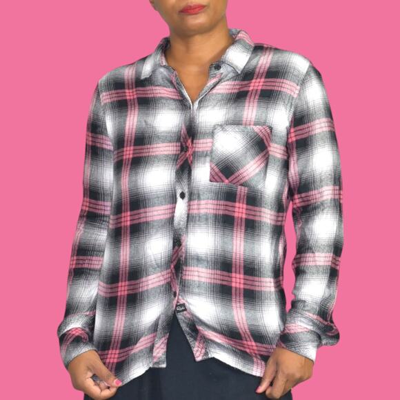 Rails Hunter Plaid Shirt Pink Tartan Button Down Flannel Cabin Long Sleeve Small - Picture 1 of 13